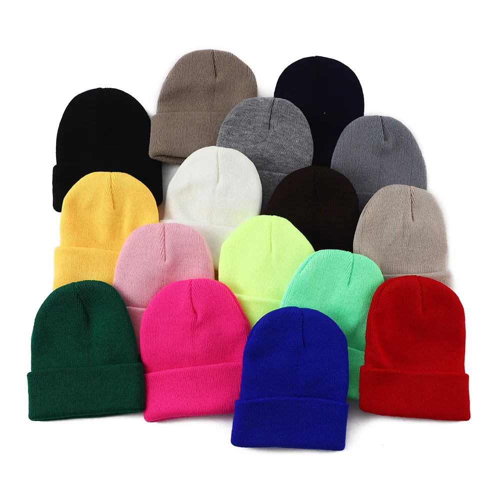 Children's Fashion Casual Solid Color Knitted Cap Dome Style