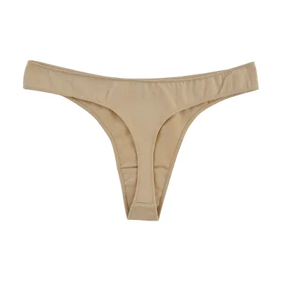 Women Fashion Sexy Solid Color Breathable Cotton Thong