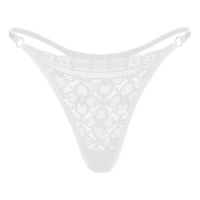 Women Fashion Sexy Solid Color Lace Stitching Low Waist Thong Panties