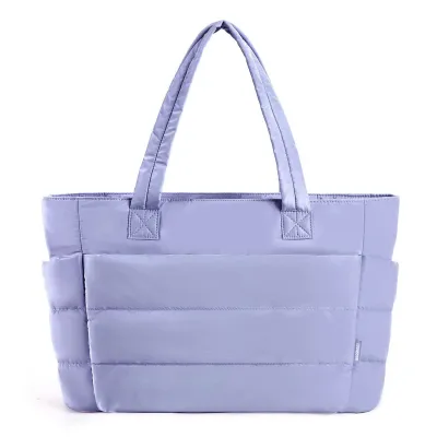 Women's Fashion Casual Solid Color Large Capacity Polyester Tote Bag