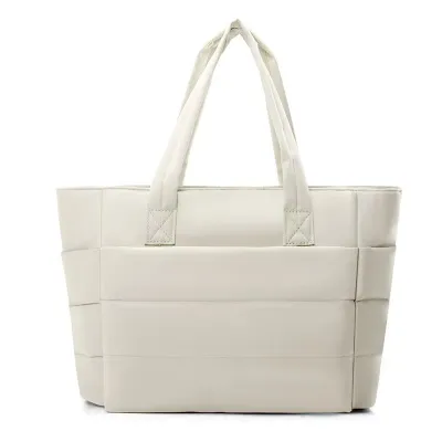 Women's Fashion Casual Solid Color Large Capacity Polyester Tote Bag