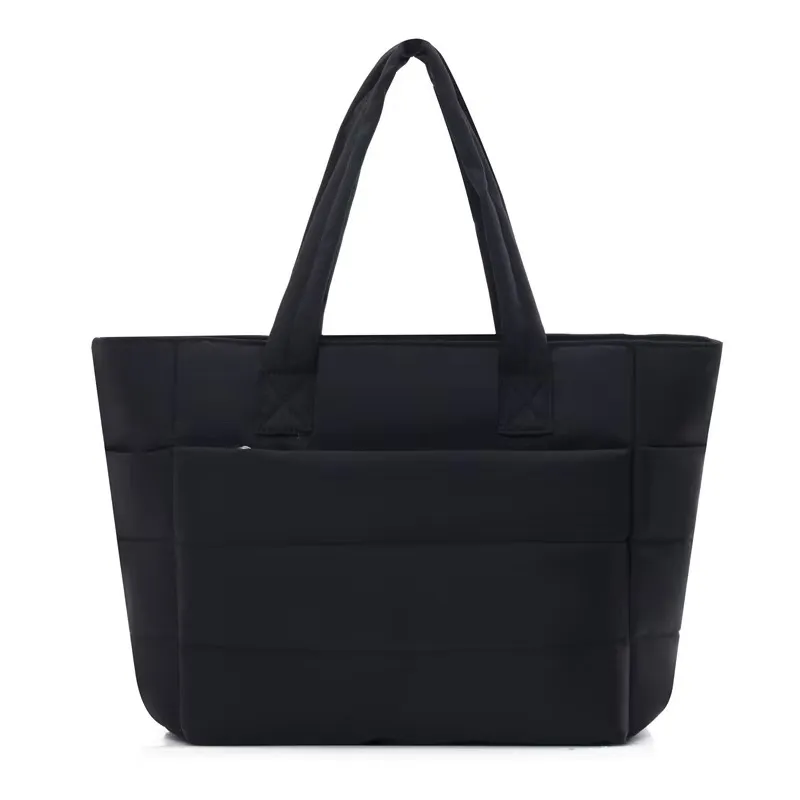 Women's Fashion Casual Solid Color Large Capacity Polyester Tote Bag
