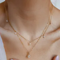 Simple Square Pendant Alphabet Letter Pattern Titanium Necklace