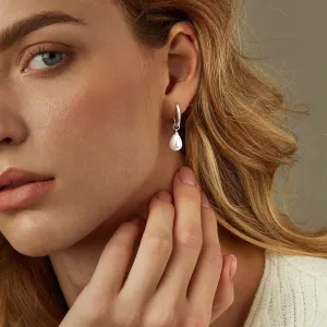 Women Fashion Simple Drop Imitation Pearl Earrings