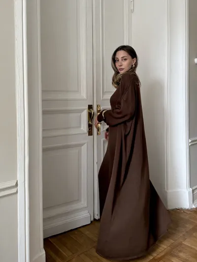 Women Fashion Solid Color Knitted Sleeveless Dress Long Sleeve Cardigan Two-Piece Skirt Set