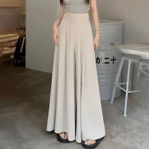 Women Casual High Waist Wide Leg Culottes Pants