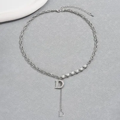 Personalized Letter Rhinestone Necklace