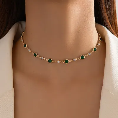 Personalized Retro Rhinestone Clavicle Chain Neck