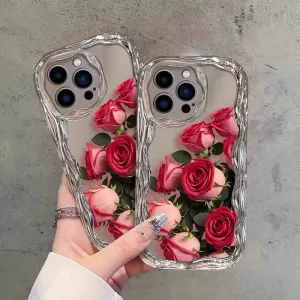 Women Fashion Red Rose iPhone Case Tpu All-Inclusive