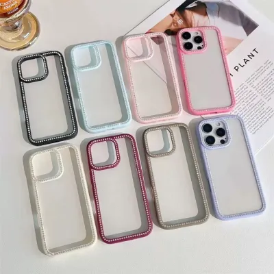 Fashion Simple Solid Color Zircon Iphone Case