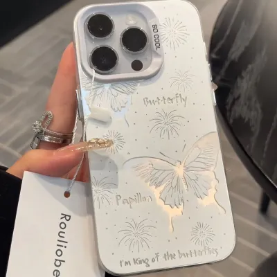 Fashion Butterfly Fireworks Printed Matte PC Hard Shell Iphone Case