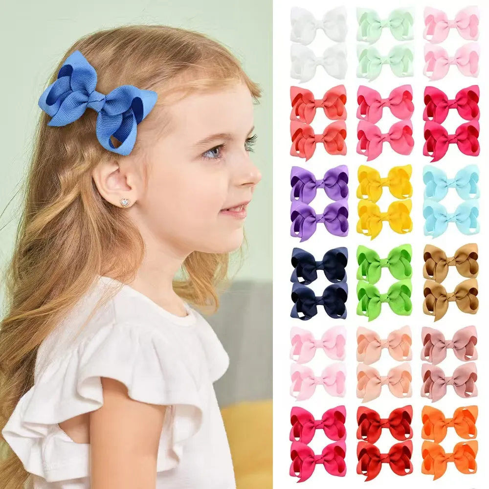 Cute Bow Natural Fresh Sweet Children'S Hair Spring Clip Cloth Hair Accessories