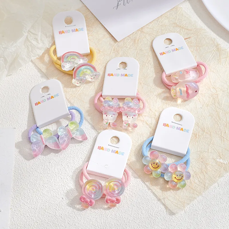 Cute Cartoon Transparent Children's Hair Clips Plastic Resin Kids Accessories
