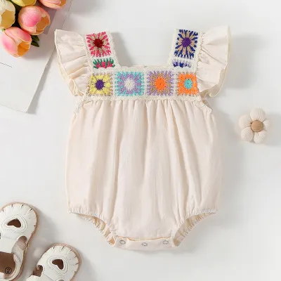 Baby Girls' Fashion Boho Sleeveless Rompers Cotton Summer Romper