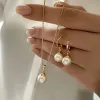 Gold Necklace Earrings
