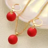 Red Necklace Earrings