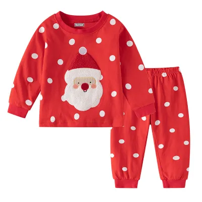 Kids' Christmas Cartoon Long-Sleeve Sweatshirt and Loose Pants Two-Piece Set