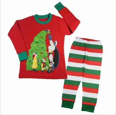 Kids' Christmas Cartoon Long-Sleeve Sweatshirt and Loose Pants Two-Piece Set