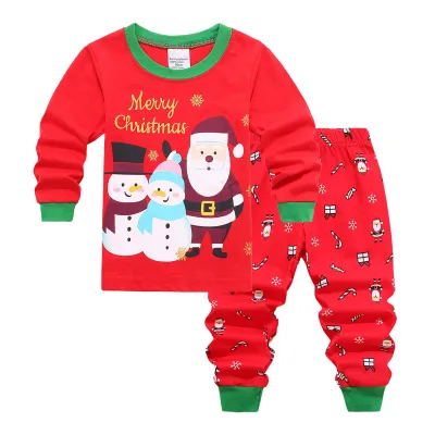 Kids' Christmas Cartoon Long-Sleeve Sweatshirt and Loose Pants Two-Piece Set