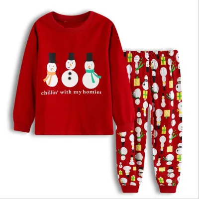 Kids' Christmas Cartoon Long-Sleeve Sweatshirt and Loose Pants Two-Piece Set