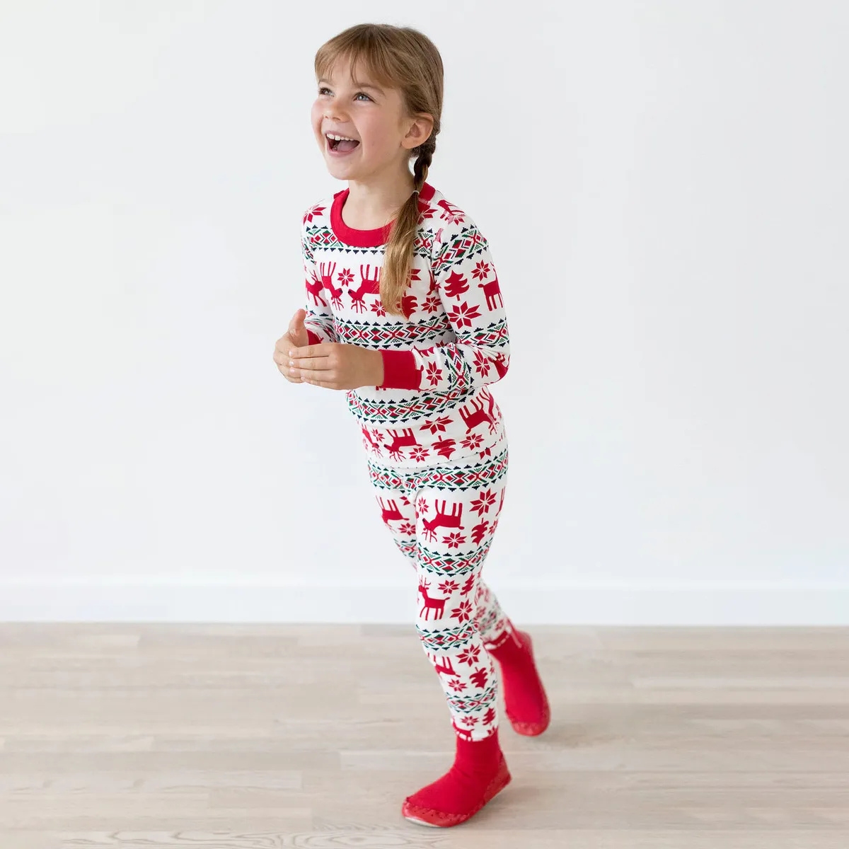 Kids' Christmas Cartoon Long-Sleeve Sweatshirt and Loose Pants Two-Piece Set
