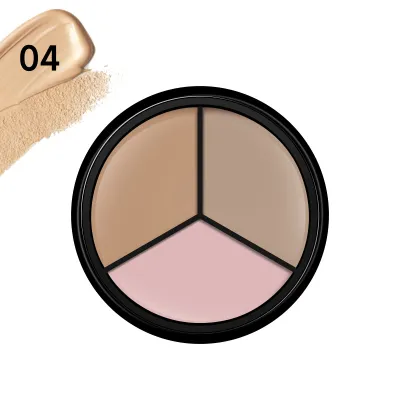 Three-Color Face Concealer Palette For All Skin Types Long Lasting Natural Coverage