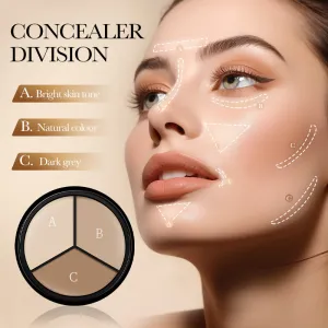 Three-Color Face Concealer Palette For All Skin Types Long Lasting Natural Coverage