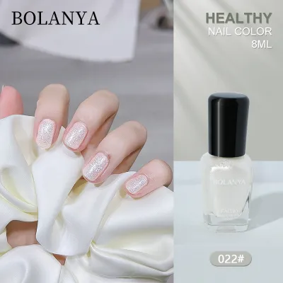 BOLANYA Nail Polish 8Ml Sequins Transparent Nude Ice Penetration Fine Flash Monochrome