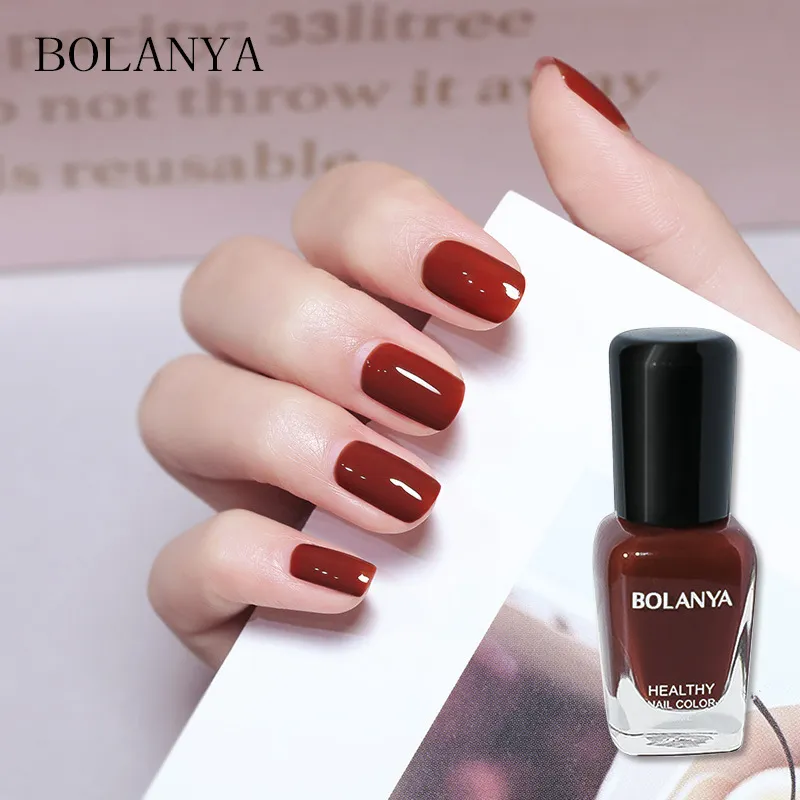 BOLANYA Nail Polish 8Ml Sequins Transparent Nude Ice Penetration Fine Flash Monochrome