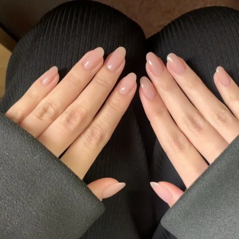 Fashion Simple High-Grade Nude Solid Color Detachable Ballet Type Fake Nail