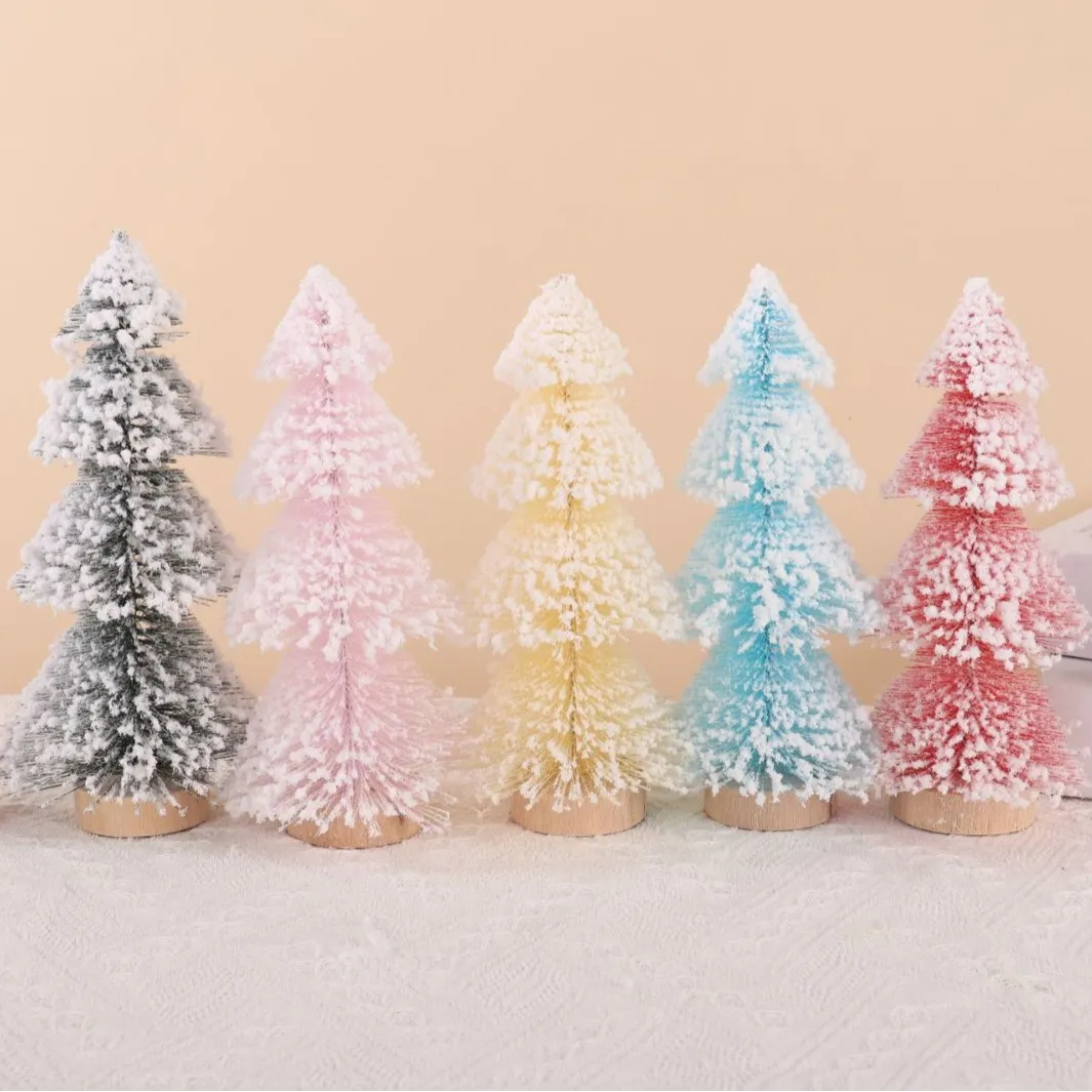 Fashion Mini 4-Layer Snow-Spraying Pagoda Tree Christmas Decorations