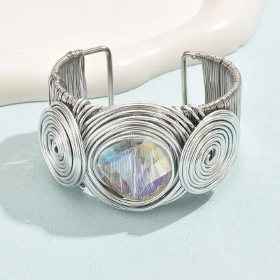 Exaggerated Boho Floral Chain Bracelet - Aluminum Fashion Jewelry