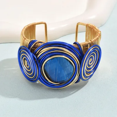Exaggerated Boho Floral Chain Bracelet - Aluminum Fashion Jewelry