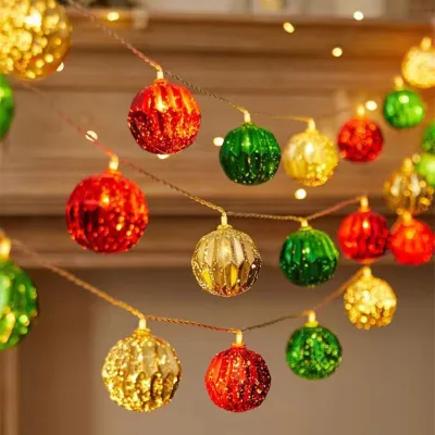 Fashion Creative Christmas Tree Star Ornaments Decorations Pendants Battery Operated 80 LEDs