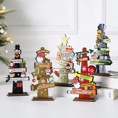 Fashion Christmas Desktop Christmas Tree Decorations Wooden Ornaments