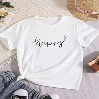 Women Fashion Casual Printed Animal Pattern Round Neck Short-Sleeve T-Shirt