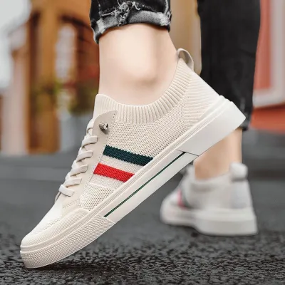 MenS Fashion Casual Color Block Breathable Canvas Sneakers