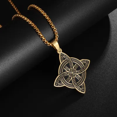 Men's Vintage Stainless Steel Geometric Pendant Necklace
