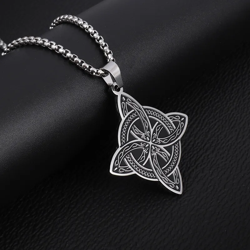 Men's Vintage Stainless Steel Geometric Pendant Necklace