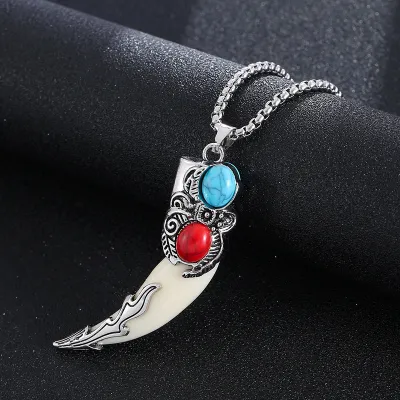 MenS Personalized Spike Stainless Steel Necklace