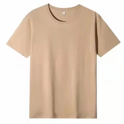 Men Fashion Casual Solid Color Ice Silk Cotton Short-Sleeve T-Shirt