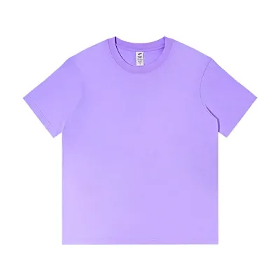 Men's Casual Solid Cotton Thickened Loose T-Shirt with Crewneck