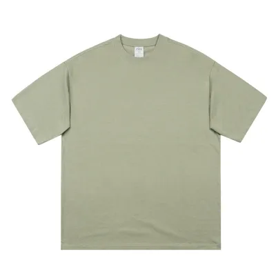 Men's Casual Solid Cotton Thickened Loose T-Shirt with Crewneck