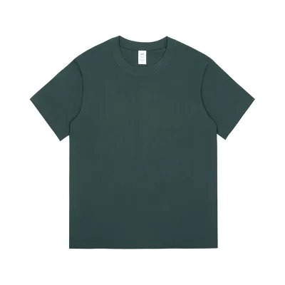 Men's Casual Solid Cotton Thickened Loose T-Shirt with Crewneck