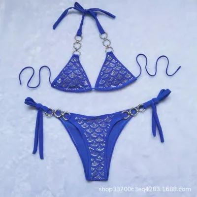 Women Sexy Rhinestone Strap Bikini