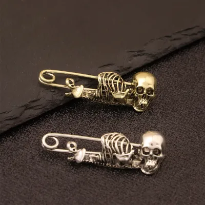 Gothic Halloween Skull Ghost Brooch