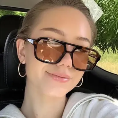 Fashion Simple Square Double Beam Sunglasses