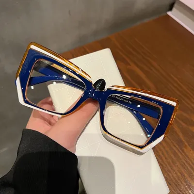 Women Fashion Oil Painting CatS Eye Big Frame Sunglasses