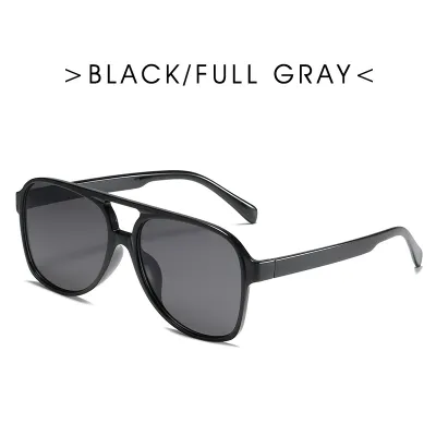 Women Fashion Retro Double Beam Big Frame AC Lens Sunglasses