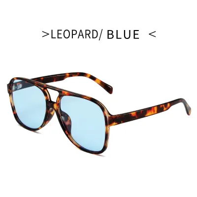 Women Fashion Retro Double Beam Big Frame AC Lens Sunglasses